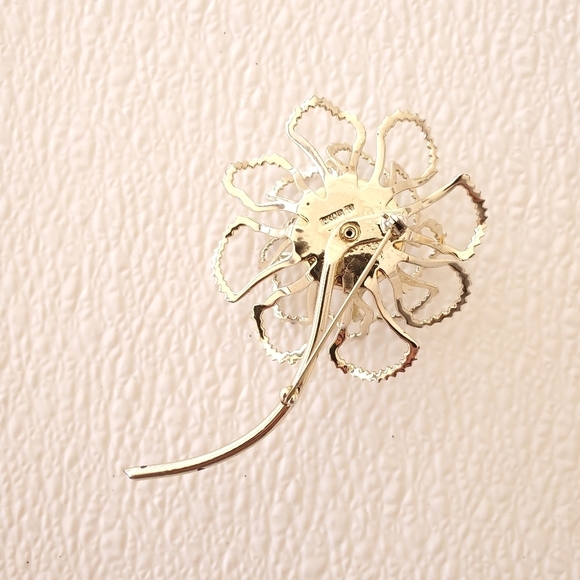 Vintage Sarah Coventry Allusion Flower Aurora Borealis Brooch Pin - Picture 3 of 5